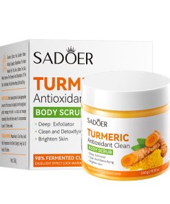 Turmeric Scrub 240g Skin Lightening Exfoliator Face and Body Scrub Remove dead skin Deep Cleansing Bikini scrub for Dark Inner